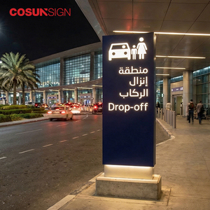 Durable Freestanding <strong>Pylon</strong> Sign Anti Rust Metal <strong>Pylon</strong> Plaque Waterproof Outdoor Direction <strong>Board</strong> for Petrol Station - Product Image 3