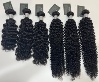 Vente en gros, tissage à la machine double tissage personnalisé 12A, cheveux vierges Remy à cuticule alignée, extension de cheveux bouclés Jerry Bundle