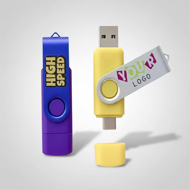 New Swivel Type-C USB 2.0 Flash Drive 8GB-64GB Plastic OTG for Smartphones Tablets Computers