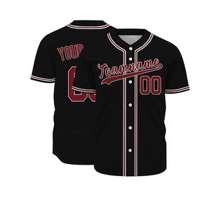 Maillot de baseball personnalisable en polyester 100 % écologique de haute qualité, col en V, manches courtes, motif uni, tendance sportive - Product Image 1