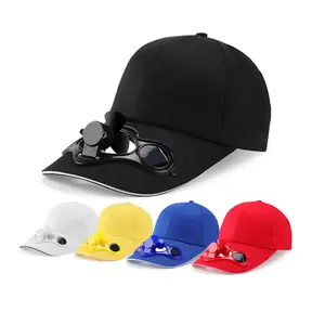 新款可定制标志男女太阳能风扇帽棉运动帽棒球帽