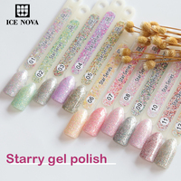 ICE NOVA Gel Polish Starry, Peinture Gel pour Nail Art, Fournitures pour Ongles, Ensemble de Vernis Gel Star Shine, Vernis à Ongles Marque Privée