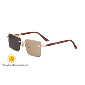 Lunettes de soleil photochromiques Zx 3164 pour femmes, monture carrée, verres PC UV400, monture en plastique et métal, couleur noire, verres changeant de couleur - Product Image 5