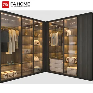 PA bedroom furniture modern design storage hanging wardrobe with shoe organizer walkin closet