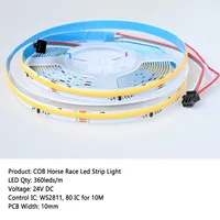 Lampu Strip LED COB WS2811 24V Efek Air Mengalir 10mm 360LED/M  Flow Chasing Fleksibel FCOB Pita LED Ribbob untuk Dekorasi Ruangan