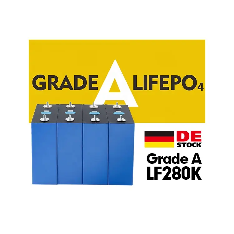 Eu แบตเตอรี่เซลล์เยอรมนีสต็อก Lf280k 3.2v 304ah Lifepo4 280ah เกรด 8000 รอบ Akku แบตเตอรี่ลิเธียม 280 Ah Lifepo4 Prismatic 5 ปี