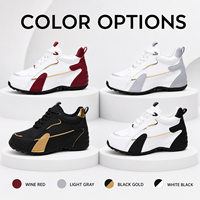 Chaussures décontractées pour hommes en cuir PU à lacets, baskets à talon surélevé, tendance mode, vente en gros, fabricant d'usine