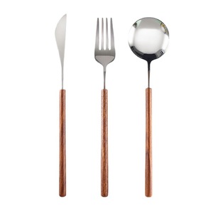 Cubertería Occidental de Acero Inoxidable, Cuchillo, Tenedor y Cuchara para Filete con Mango de Madera de Palisandro Vintage para Hotel, Fabricante Mayorista - Product Image 5