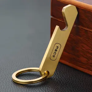 Custom Etched Brass Keychain Key Ring Bottles Opener Metal Engraved Brass Blank Keychain Key Chain