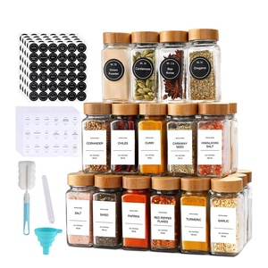 Lọ Lắc Gia Vị Thủy Tinh Vuông 4oz120ml Bán Chạy Kèm Nắp Gỗ Keo - Product Image 1