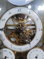 Reloj de Pulsera Esqueleto con Cadena de Fusión de 8 Días, Esfera con Fases Lunares y Calendario, Diseño de Ruedas de Viento en Forma de Cúpula Cúbica Estilo Viena, Chapado en Oro de 24K