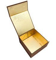 Boîte cadeau en papier magnétique noire de luxe avec logo personnalisé boîtes d'emballage rigide pliable recyclable avec couvercle magnétique