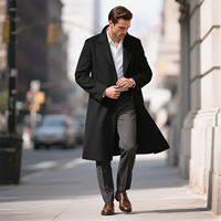 JXKRSZF Manteau de Laine Homme Personnalisé pour Pères, Meilleure Offre, Manteau de Laine Chaud et Épais 3/4 pour Homme