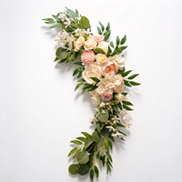 RHD En gros : Décoration florale d'angle colorée et artificielle pour mariages, événements et fêtes, toile de fond de scène, bouquet de mariée