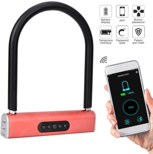 Smart Alarm Bicycle Lock APP Control GPS Intelligent U Lock Smart Password Bike Lock