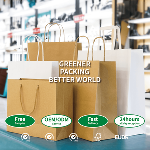 Bolsas de Papel Kraft con Asas Troqueladas, Ecológicas, Reciclables, de Fábrica Directa, con Logotipo Personalizado, Duraderas, Biodegradables, Tamaños Personalizados para Alimentos - Product Image 3