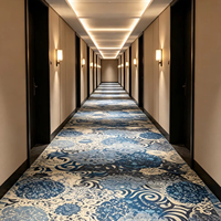 Moquette de couloir d'hôtel en polyester pour constructeurs commerciaux locaux, motif personnalisé, échantillon gratuit, résistante au feu, pour coopération commerciale hôtelière à long terme