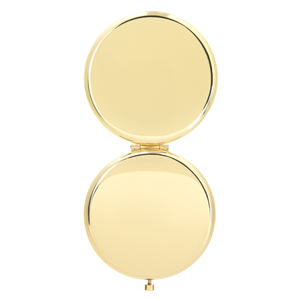 Espejo Compacto Metálico Redondo de 65mm con Botón Pulsador, Chapado en Oro, Doble Cara, Cristal HD, Plegable, de Bolsillo, para Maquillaje, Venta al por Mayor - Product Image 2