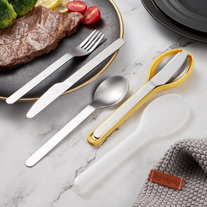 Juego <span class=keywords><strong>de</strong></span> cubiertos <span class=keywords><strong>de</strong></span> acero inoxidable <span class=keywords><strong>de</strong></span> 3 piezas, tenedor <span class=keywords><strong>de</strong></span> mesa <span class=keywords><strong>de</strong></span> boda, cuchara, cuchillo <span class=keywords><strong>con</strong></span> ESTUCHE <span class=keywords><strong>DE</strong></span> VIAJE sostenible - Product Image 4