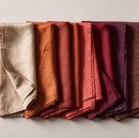Serviettes de table en lin lavé à la pierre, 100 % lin naturel, teintes unies, carrées, pour la maison, les restaurants et les mariages