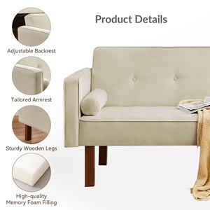 Trung Quốc Có Thể Gập Lại 4 Chỗ Ngồi Độc Đáo Màu Be Da Ngủ Cơ Chế Futon Mở Để Giường Chuyển Đổi Chần Sofa Trong Đi Bộ Đồ Nội Thất - Product Image 4