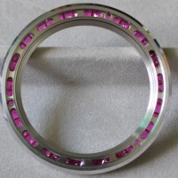 Pièces de montre personnalisées avec logo, style pierre précieuse rose fantôme, faites à la main, de haute qualité, en acier inoxydable de 40 mm