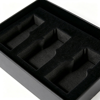 Boîte cadeau rigide de luxe personnalisée en deux parties pour parfum, emballage cosmétique noir vide avec insert en mousse EVA, logo imprimé