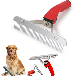 Golden Retriever Husky pastor alemán cepillo de aseo para mascotas peine de acero Cepillos para perros para rastrillo de <span class=keywords><strong>pelo</strong></span> <span class=keywords><strong>largo</strong></span> grande baño y limpieza - Product Image 6