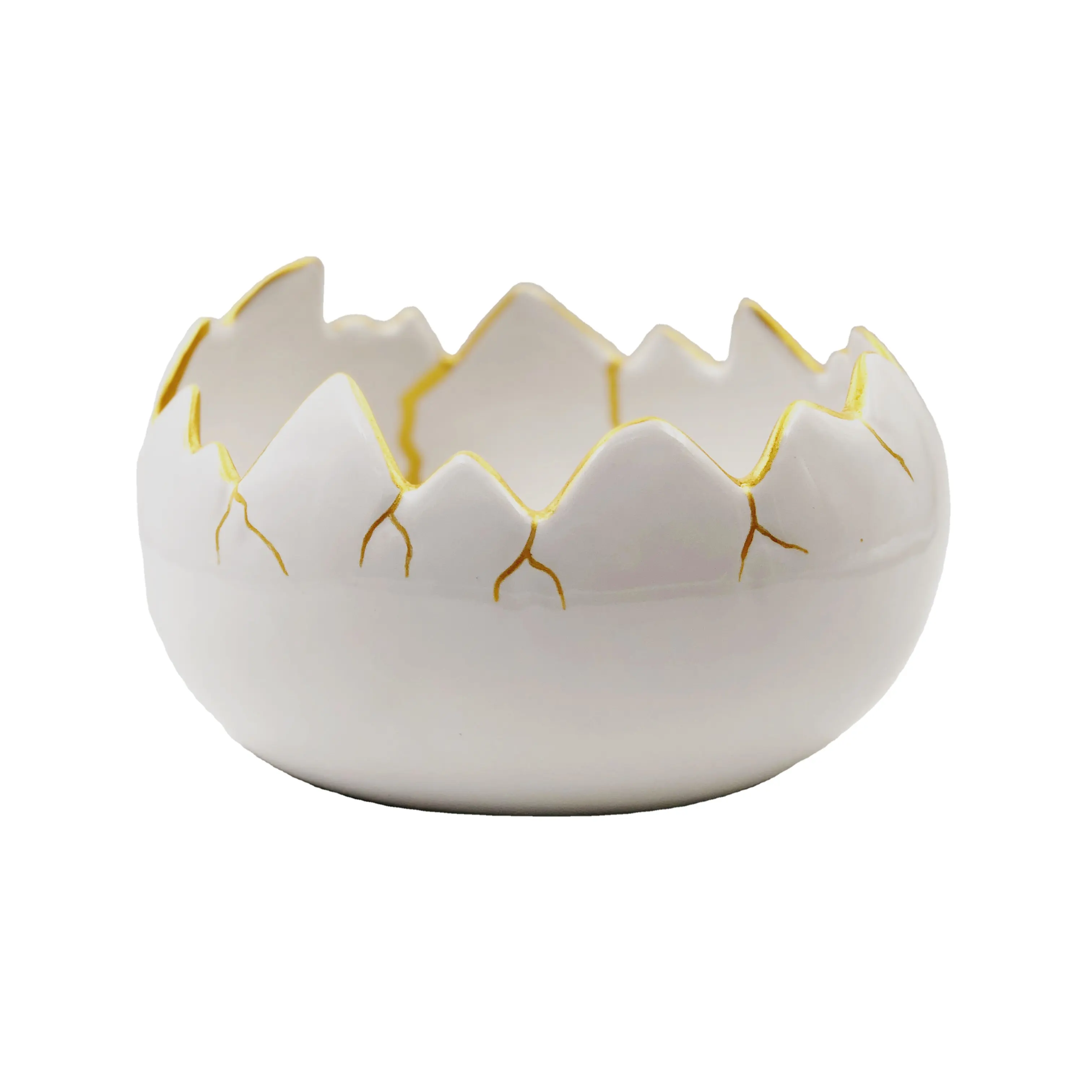 Pascua decoración hecho a mano blanco de porcelana de huevo de cerámica