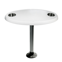 Ensemble de table de verrouillage de filetage marin Table de bateau de ponton ovale Base de support de table réglable RV disponible