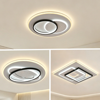 Plafonnier LED rond intelligent de style nordique moderne 104W en acrylique avec télécommande et variateur d'intensité
