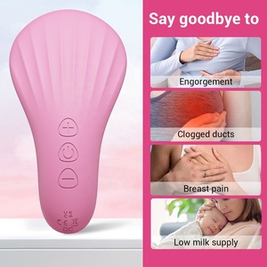 Masajeador de lactancia de silicona líquida portátil con forma de concha, masajeador recargable para relajar el pecho de la madre, novedad - Product Image 5