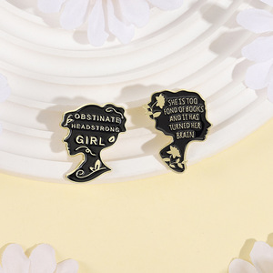Par negro Chica obstinada Orgullo Prejuicio TV Película Personaje Oro Metal Aniversario Broche Orgullo Prejuicio Ficción Celebridad - Product Image 3