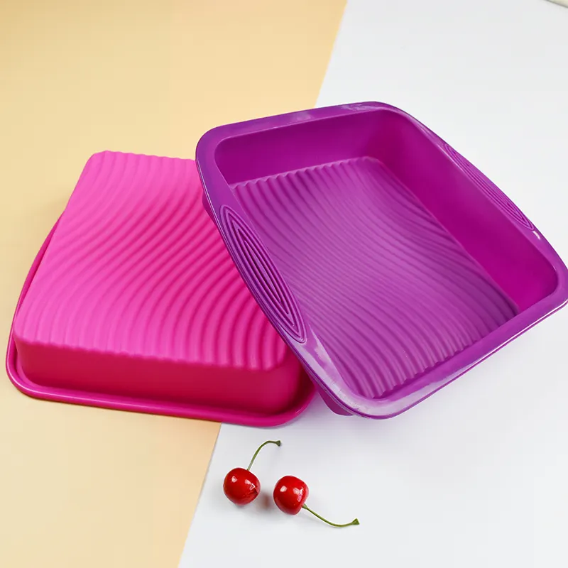 Large Square Shading Cake Baking Mold DIY Toast Baking Silicone Mold Wholesale Cake Tools Soap Model Cake Molds Silicone Bread