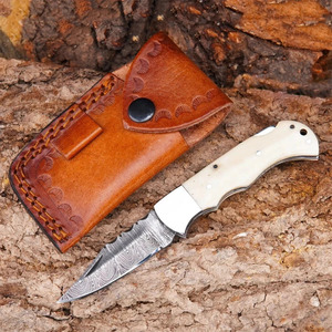 Damascus Folding <b>Knife</b> Secure Frame <b>Lock</b> Damascus Steel Blade Wood Handle Industrial Grade OEM/ODM Manufacturer 3-Year Warranty - Product Image 5