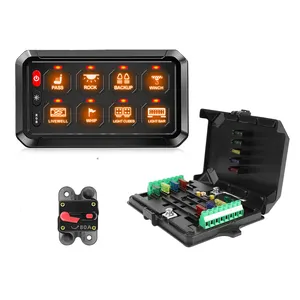 Painel de interruptor de balancim RGB 6 8 12 Gang Switch/Touch ON-Off Caixa de relé de controle de circuito momentâneo para trailer RV ATV SUV UTV caminhão carro