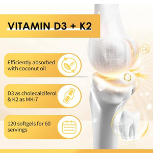 ODM takviyeleri Vegan kalsiyum 5000iu <span class=keywords><strong>Vitamin</strong></span> <span class=keywords><strong>D3</strong></span> K2 Softgels <span class=keywords><strong>D3</strong></span> + K2 200mg yumuşak kapsüller bağışıklık kemik eklemi artırır - Product Image 5