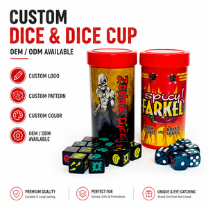 Jeu de dés personnalisés YSJ TOYS avec gobelet, jeu de société pour adultes, idéal pour les soirées en bar, à partir de 14 ans - Product Image 1