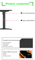 Table élévatrice électrique Table élévatrice intelligente réglable en hauteur Table d'ordinateur Table élévatrice électrique de style bureau de jeu