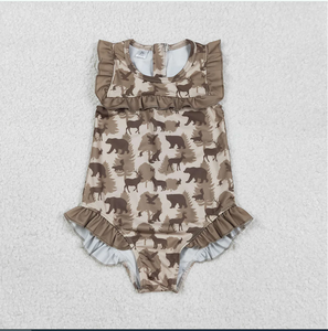 Trajes de Baño de 1 Pieza con Estampado de Camuflaje en 5 Colores para Niñas, Conjuntos de Baño para Hermanas - Product Image 6
