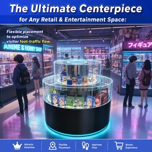 MAKER Vitrine d'exposition moderne en verre avec comptoir <span class=keywords><strong>de</strong></span> rédemption <span class=keywords><strong>de</strong></span> tickets, pour salles d'arcade, îlots <span class=keywords><strong>de</strong></span> jeu et bars, modèle 360 View - Product Image 3