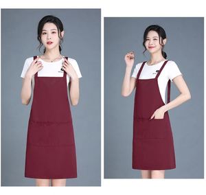 Wsy744 Custom Heavy Duty Baking Cooking Printed Canvas Oxford With Two Pockets Cotton Apron - Product Image 3