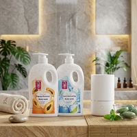 Gel Douche Hydratant et Nourrissant 2L à la Rose, Aloe Vera, Sakura et Sel Rose, Parfum Longue Durée