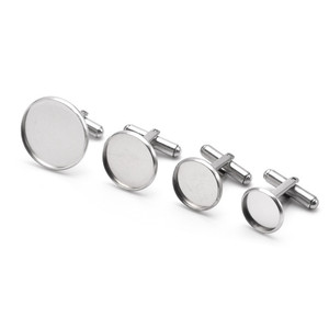 Prezzo all'ingrosso portamonete con polsino rotondo del cliente in acciaio inossidabile con lunetta vuota - Product Image 4