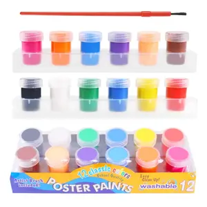 Peinture au doigt pour enfants 20ml ensemble de peinture au pinceau lavable enfant en bas âge bébé 12 couleurs peinture Graffiti peinture