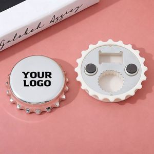 3d Blank Custom <b>Fridge</b> Magnet Round Beer Bottle Opener Multifunctional One-side Metal Decoration Custom Logo Medium Fashionable - Product Image 1