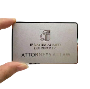 Échantillon gratuit de cartes de visite personnalisées de luxe en acier inoxydable avec miroir - Product Image 2