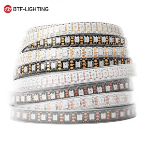  Btf iluminação marca dc5v ip30 65 67 sonho cor completa smd 5050 ws2812b rgb led pixel tira