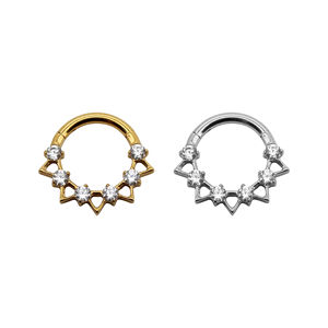 Lincy 16G titane nez Septum anneaux face avant CZ Clicker boucles d'oreilles <span class=keywords><strong>Helix</strong></span> Lobe conque Piercing mode Piercing bijoux" - Product Image 5