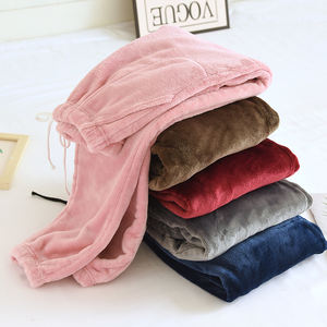 Pantaloni Pigiama da Donna all'Ingrosso Autunno/Inverno, Pantaloni Termici con Coulisse in Flanella per Casa - Product Image 2